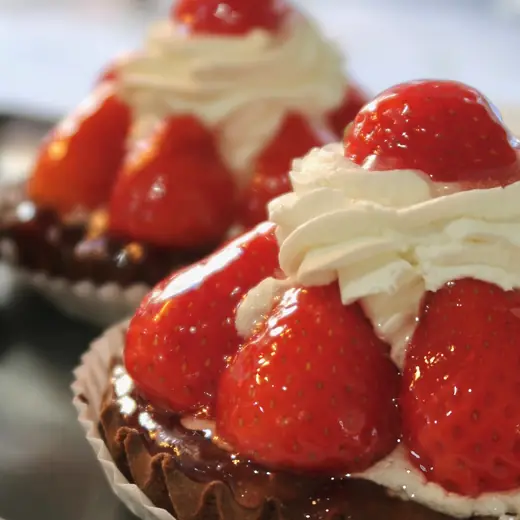 Tartaletas de fresas con nata